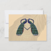 ヴィンテージ孔雀の返信カード 出欠カード (裏面)