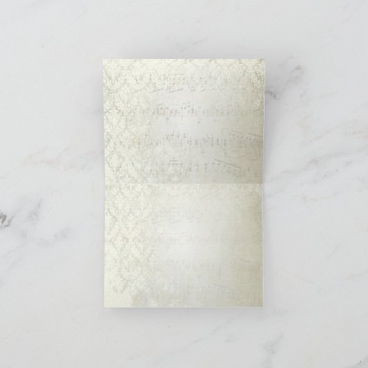 ヴィンテージ孔雀の鳥かご ウェディング 招待状 (内部)