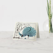 ヴィンテージ孔雀の鳥かご ウェディング 招待状 (正面)