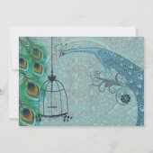 ヴィンテージ孔雀の鳥のケージ羽の結婚式の招待 招待状 (裏面)