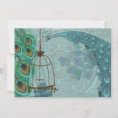 ヴィンテージ孔雀の鳥のケージ羽の結婚式の招待 招待状 (裏面)