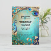 ヴィンテージ孔雀の鳥羽華美アールヌーボー 招待状 (スタンド正面)