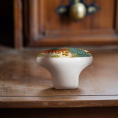 ヴィンテージ孔雀アールヌーボーフローラルパターン セラミックノブ