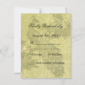 ヴィンテージ孔雀ウェディングRSVPカード 出欠カード (裏面)