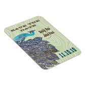 ヴィンテージ孔雀ウッドグレイン日付を保存 マグネット (右側)