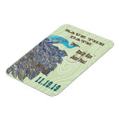 ヴィンテージ孔雀ウッドグレイン日付を保存 マグネット (左側)