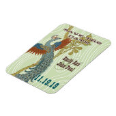 ヴィンテージ孔雀ウッドグレイン日付を保存 マグネット (左側)