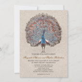 ヴィンテージ孔雀エレガントな結婚式招待状 招待状 (正面)
