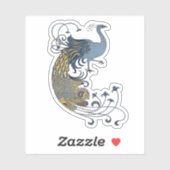 ヴィンテージ孔雀クロモリトグラフ シール (シート)