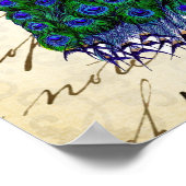 ヴィンテージ孔雀コラージュのアートポスター ポスター (角)