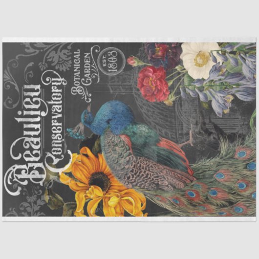 ヴィンテージ孔雀コンサバトリー植物園  薄葉紙 (正面)