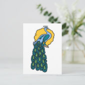 ヴィンテージ孔雀タトゥー ポストカード (スタンド正面)