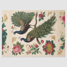 ヴィンテージ孔雀デュオデクページティッシュペーパー 薄葉紙