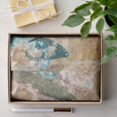 ヴィンテージ孔雀バタフライレースエフェメラバラシック 薄葉紙 (ギフト)