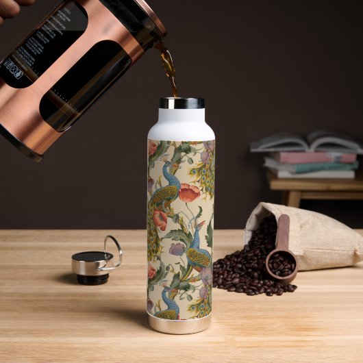 ヴィンテージ孔雀パタカラフルーン ウォーターボトル (コーヒー)