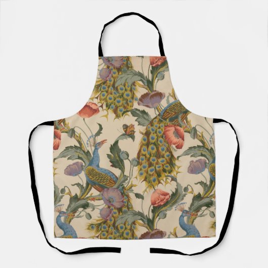 ヴィンテージ孔雀パタカラフルーン エプロン (正面)