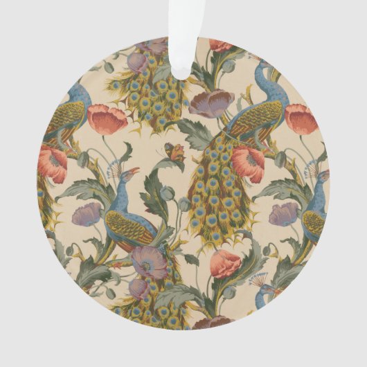 ヴィンテージ孔雀パタカラフルーン オーナメント (正面)