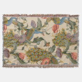 ヴィンテージ孔雀パタカラフルーン スローブランケット (正面)