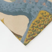 ヴィンテージ孔雀パタカラフルーン フリースブランケット (角)