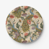 ヴィンテージ孔雀パタカラフルーン ペーパープレート (正面)