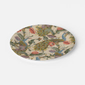 ヴィンテージ孔雀パタカラフルーン ペーパープレート (アングル)