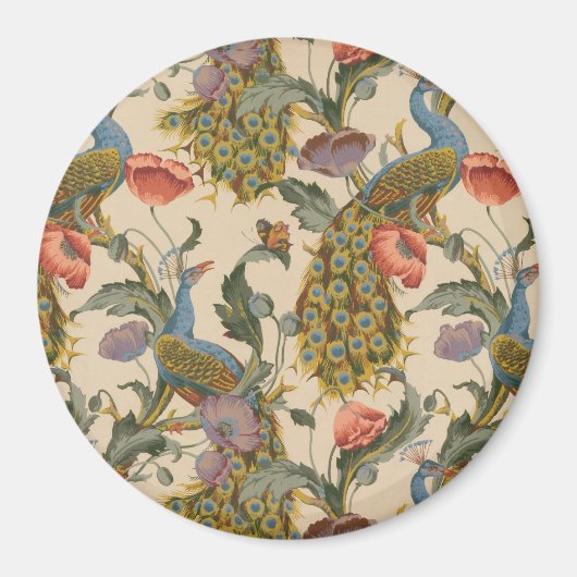 ヴィンテージ孔雀パタカラフルーン マグネット (正面)