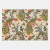 ヴィンテージ孔雀パタカラフルーン ラッピングペーパーシート (正面)