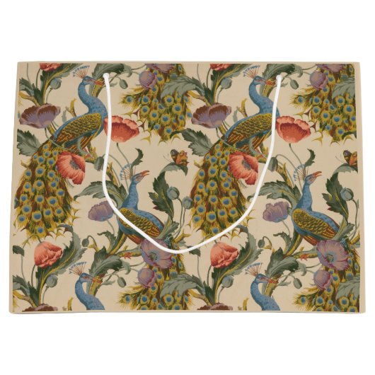 ヴィンテージ孔雀パタカラフルーン ラージペーパーバッグ (正面)