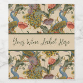 ヴィンテージ孔雀パタカラフルーン ワインラベル (シングルラベル)