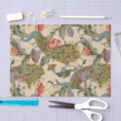 ヴィンテージ孔雀パタカラフルーン 薄葉紙 (クラフト)