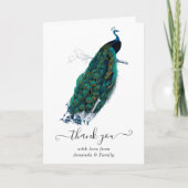 ヴィンテージ孔雀ファンタジー写真 サンキューカード (正面)
