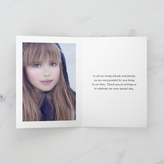 ヴィンテージ孔雀ファンタジー写真 サンキューカード (内部)