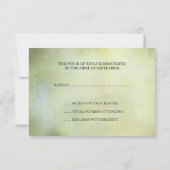 ヴィンテージ孔雀フェザーウェディングRSVPレスポンスカード 出欠カード (裏面)