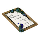 ヴィンテージ孔雀フェザー7 – エレガントフォーマルな結婚式 マグネット (右側)