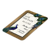 ヴィンテージ孔雀フェザー7 – エレガントフォーマルな結婚式 マグネット (左側)