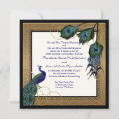 ヴィンテージ孔雀フェザー7 – エレガントフォーマルな結婚式 招待状 (正面)