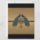 ヴィンテージ孔雀フェザー7 – エレガントフォーマルな結婚式 招待状 (裏面)