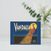 ヴィンテージ孔雀フルーツクレートラベル ポストカード (スタンド正面)