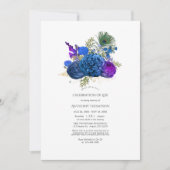 ヴィンテージ孔雀フローラお祝いの生活 招待状 (正面)