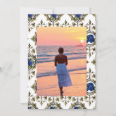 ヴィンテージ孔雀フローラお祝いの生活 招待状 (裏面)