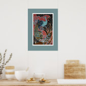 ヴィンテージ孔雀ポスタープリント ポスター (キッチン)