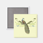 ヴィンテージ孔雀マグネット マグネット (正面/裏面)