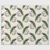 ヴィンテージ孔雀ラッピング紙 ラッピングペーパー (フラット)