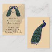 ヴィンテージ孔雀披露宴挿入カード エンクロージャーカード (正面/裏面)