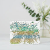 ヴィンテージ孔雀結婚鳥の応答カード 出欠カード (スタンド正面)