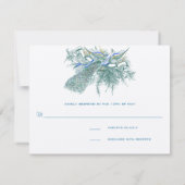 ヴィンテージ孔雀結婚鳥の応答カード 出欠カード (裏面)