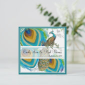 ヴィンテージ孔雀3羽の日付を保存 セーブザデート (スタンド正面)