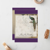 ヴィンテージ孔雀6 – サンキューフラットノートカード ノートカード (正面/裏面インサイチュ)