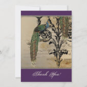 ヴィンテージ孔雀6 – サンキューフラットノートカード ノートカード (裏面)