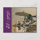 ヴィンテージ孔雀6、表番号カード ポストカード (裏面)